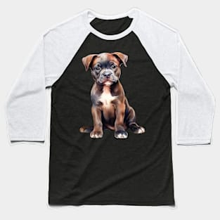 Puppy Staffordshire Bullterrier Baseball T-Shirt